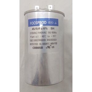 FOCSPROD 45/5 µF Dual Run Capacitor 370/440VAC CBB65B HVAC Motor